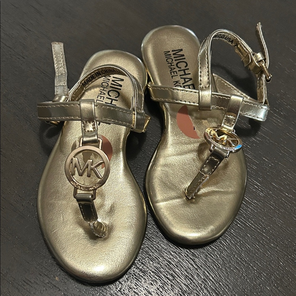 Toddler Michael Kors Metallic Gold Sandals